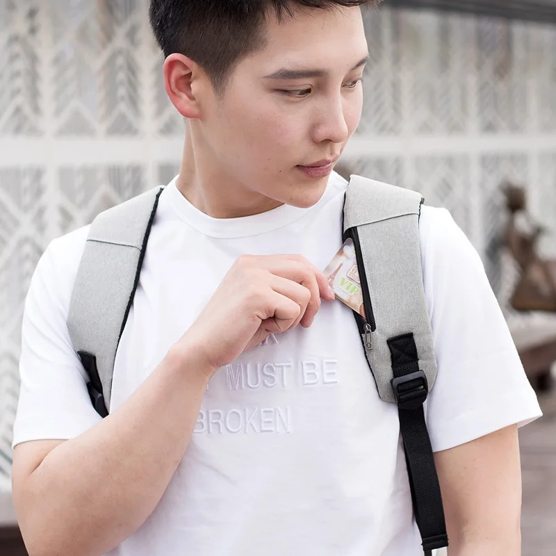 Противоугонный Мужской Дорожный рюкзак для ноутбука 15 6 дюймовый с USB зарядкой