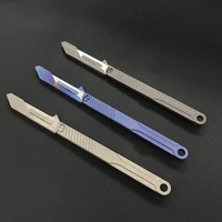 portable titanium letter opener open express box cutter surgical knife straight handle scalpel edc mini art knife