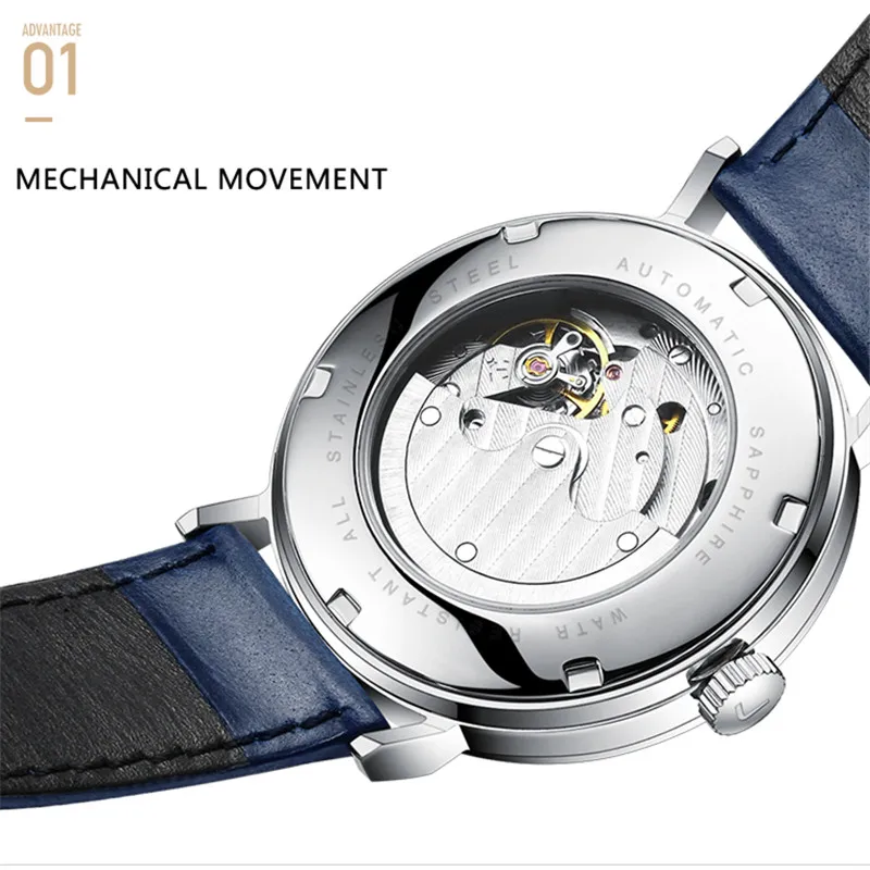 Мужские механические часы Horloges Mannen LOREO Wath деловые мужские топовые брендовые