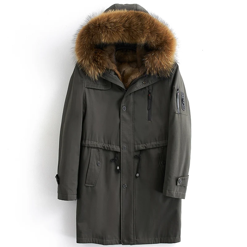 

Real Fur Parka Mens Mink Coat Winter Jacket Men Hooded Raccoon Fur Collar Long Coat Parkas Manteau Homme Hiver KJ2406