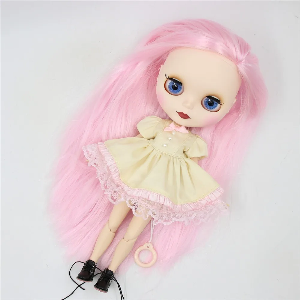 ICY DBS Blyth doll Dress Suit blyth clothes yellow dress lace pink bow anime | Игрушки и хобби