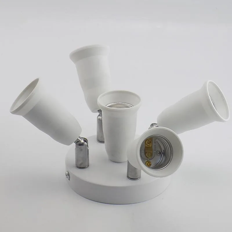 

Adjustable 5 e27 Socket lamp base wall Adapter Holder Splitter Adaptor Lamp Bulb 5 Heads Socket for LED grow light Light Bulb