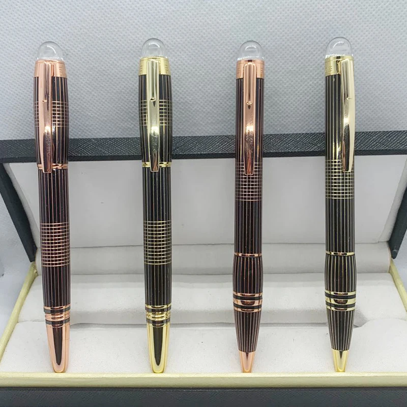 

ling Ballpoint pen Star Walker series rose gold lattice gold lattice metal fine line Rollerball pen office supplies