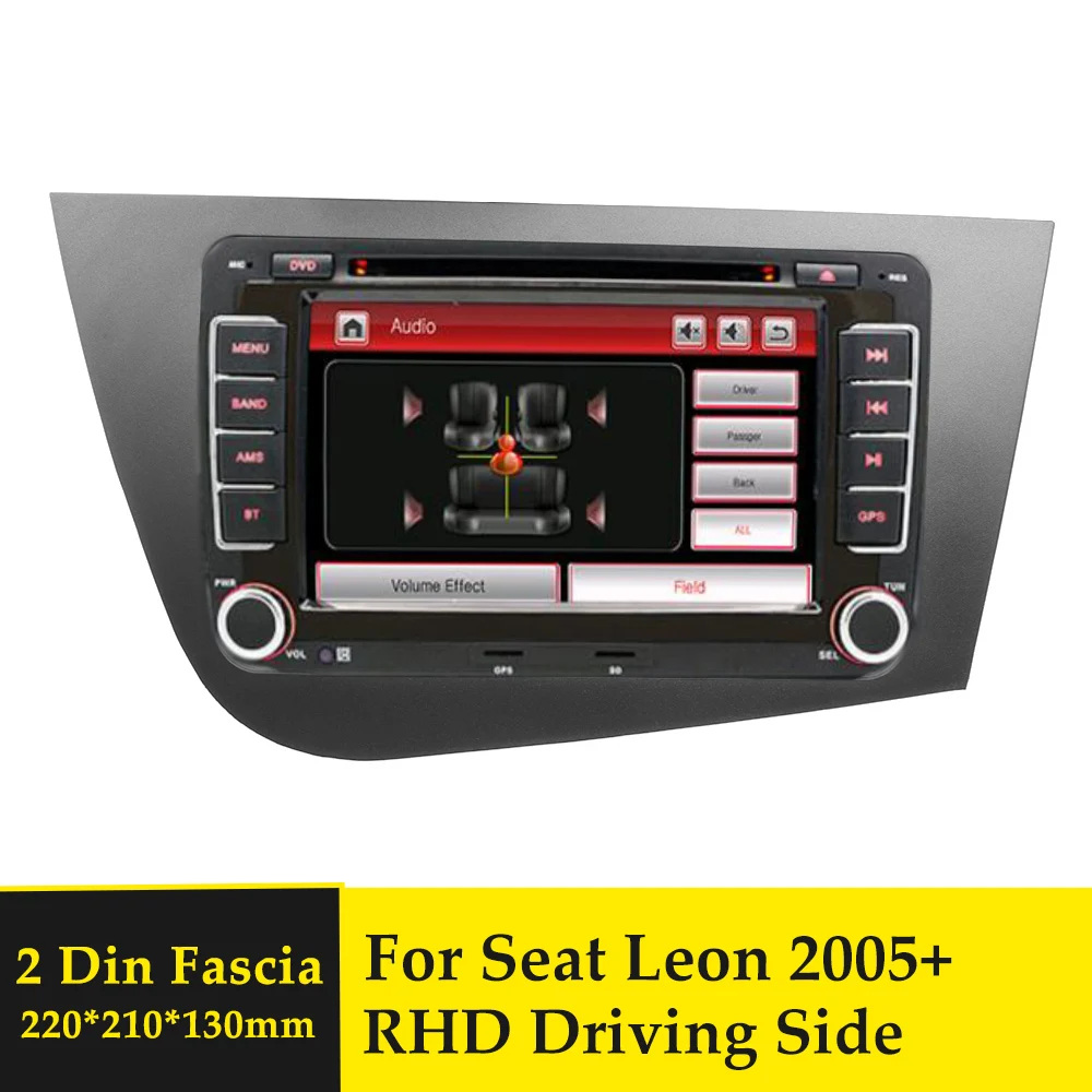 Автомагнитола 2 DIN для Seat Leon 2005 2011 рама правой руки навигация GPS панель ободок