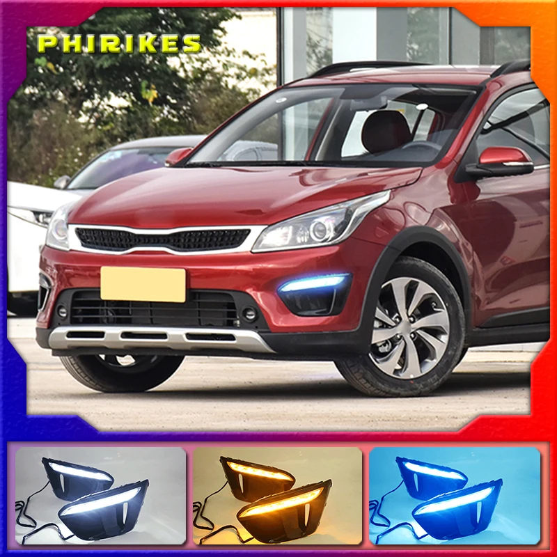 

For KIA RIO X-Line 2018 Daytime Running Lights Car 12V DRL Day Lights Lamp Highlight Auto Driving DRL Super Bright
