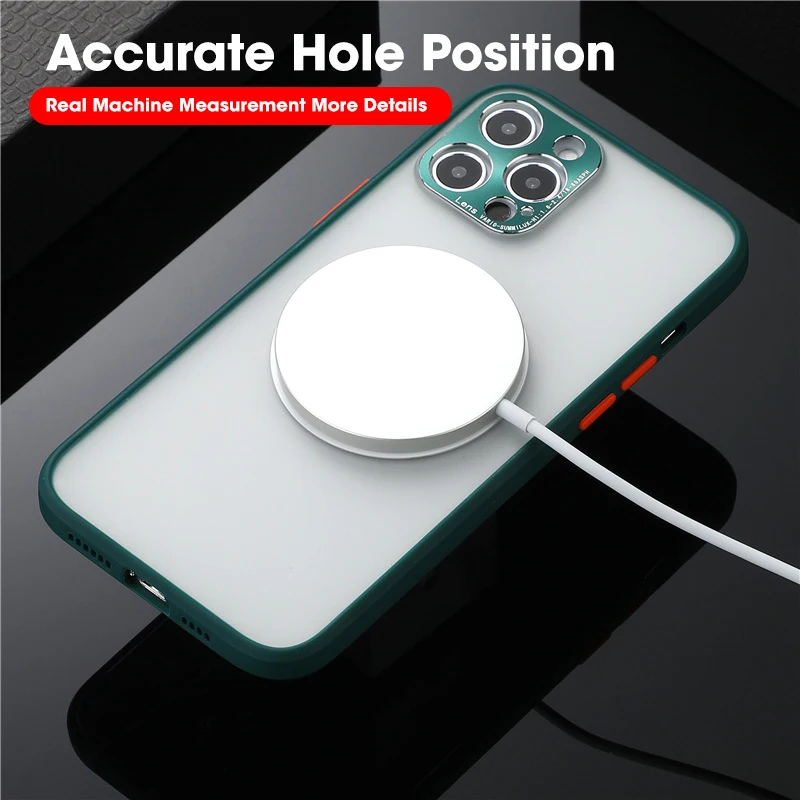 

New Clear Skin Sensitive Camera Metal Protection Magnetic Phone Case Suitable for IPhone 12 11 Pro Max Mini X XS XR