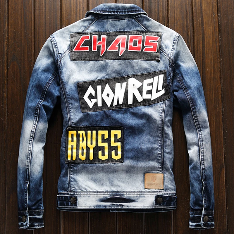 2020 осень весна готические мужские джинсовые пальто мотоциклетные куртки