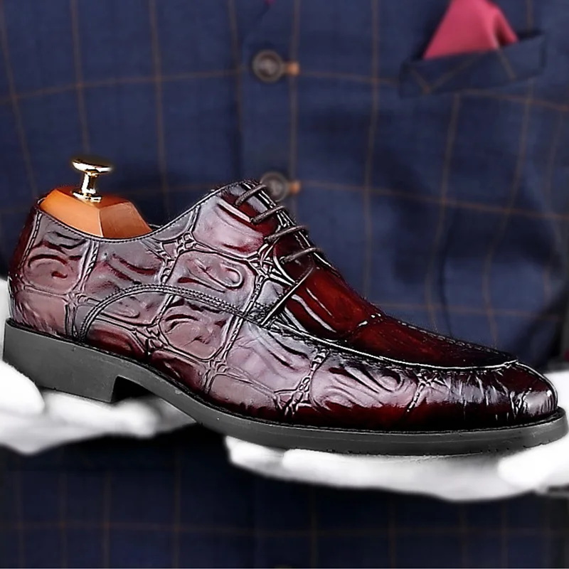 Новинка Роскошные мужские туфли оксфорды из натуральной кожи Итальянские с