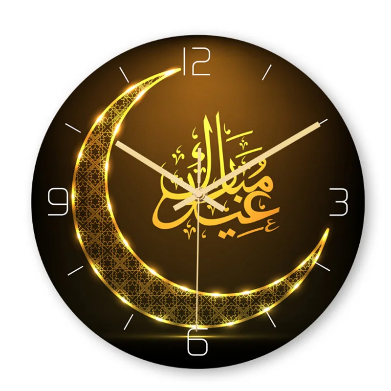 Безрамное 3D стены наклеивающиеся на стену часы Стикеры мусульманский Рамадан