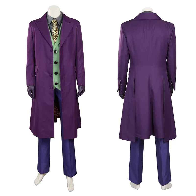 Темный рыцарь мужские костюмы для шутников хит Ledger рубашка косплей Фиолетовый