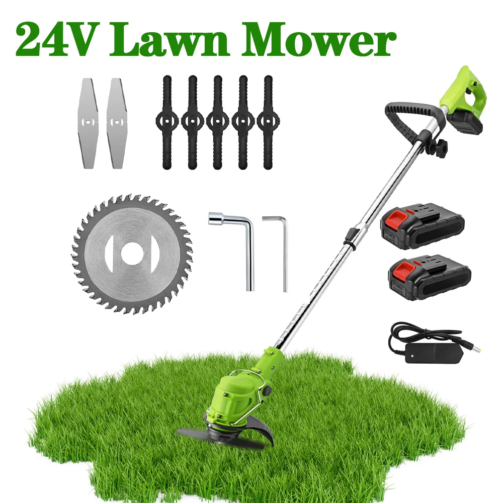 Electric Lawn Mower Cordless Grass Trimmer Brush Cutter Wireless Garden Tools For Weed-Wacking With 21V/24V Lithium-ion Battery