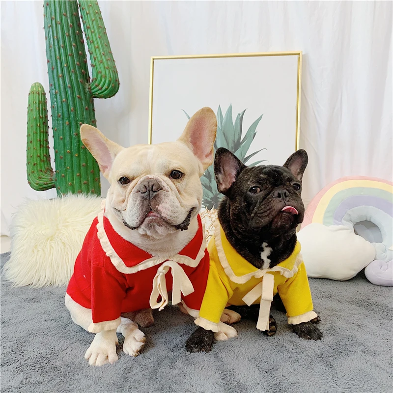 

Pug Clothes Winter French Bulldog Clothing Pomeranian Poodle Bichon Schnauzer Corgi Costume Dog Sweater Coat Knit Apparel Outfit