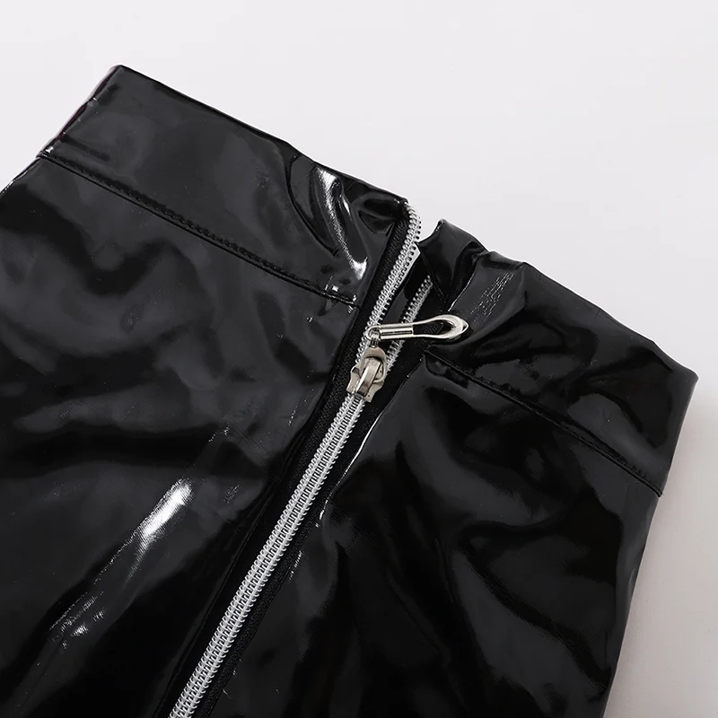 

Summer Kids Girl 2pcs Set puff sleeve Pink Blouse Short Sleeve Top +Half-length Leather Skirt Ins Fashion Suit For Girl