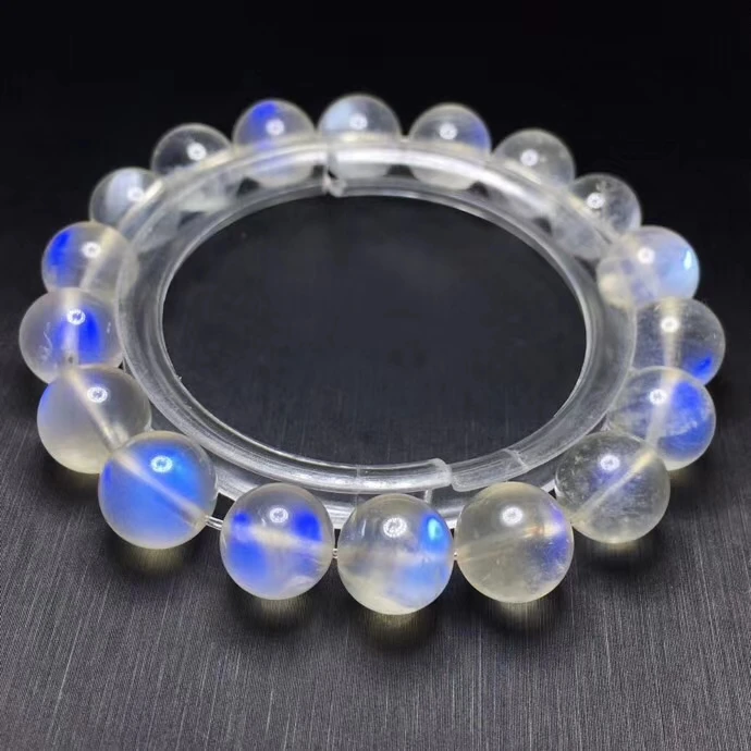 Натуральная естественный синий свет лунный камень хрустальные прозрачные