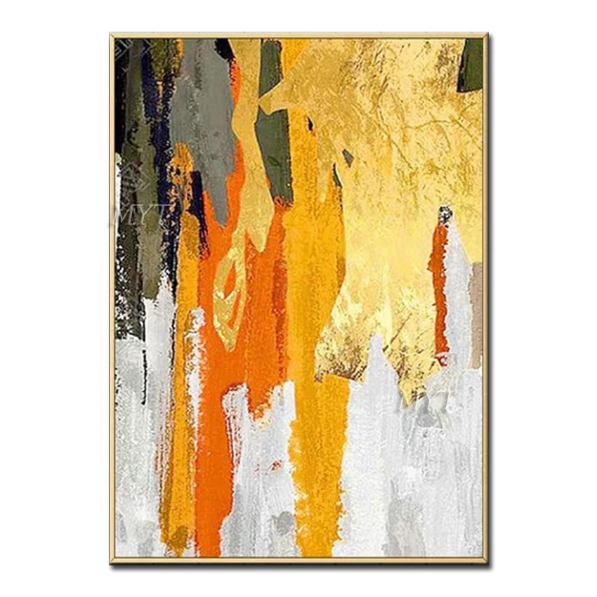 Красивые желтые тона абстрактные картины маслом на холсте Современный Свадебный