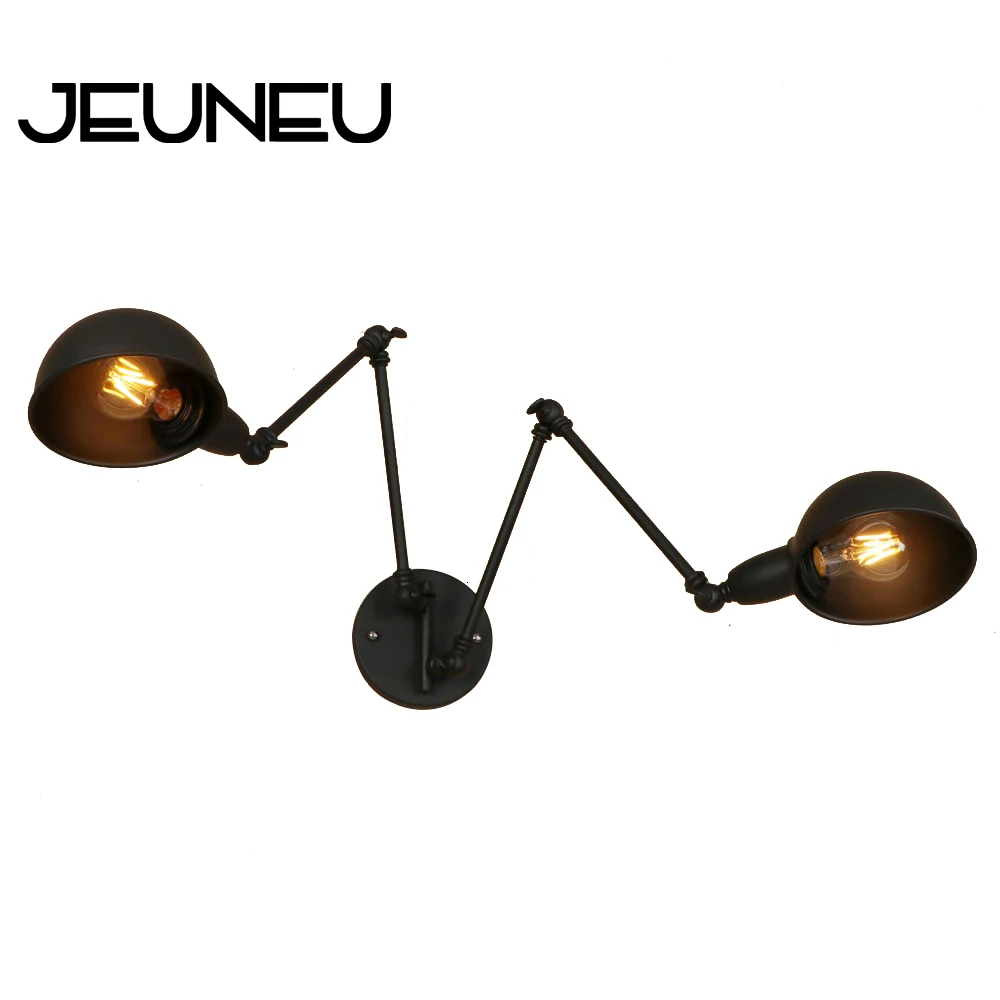 

American Style Vintage Creative Wall Lamp E27 LED 220V 3 Colors 2 Lights Iron Painted Wall Lights for Bedroom Living Room Cafe