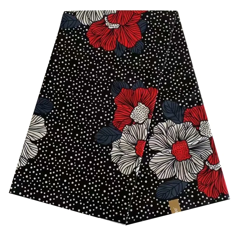 polyester Ankara Africa prints batik fabric real dutch wax tissu high quality 6yards fashion African sewing for party dress
