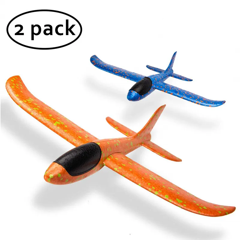 

Fun Challenging Outdoor Sports Toy 2 Pack Of Airplane Manual Throwing Model Foam Airplane Best Gift Funny Children Kids Bithday