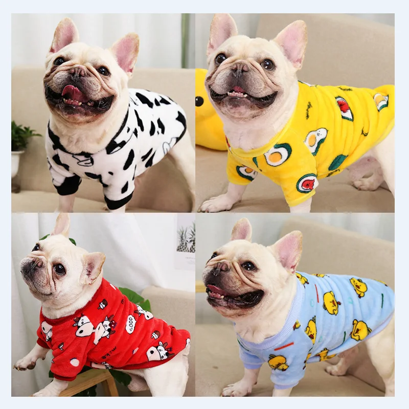 

French Bulldog Printed for Warmth Fashion Dog Coat Pet Clothes Dog Pajamas Sweater Pet Supplies Dog Costumes Pet Clothes