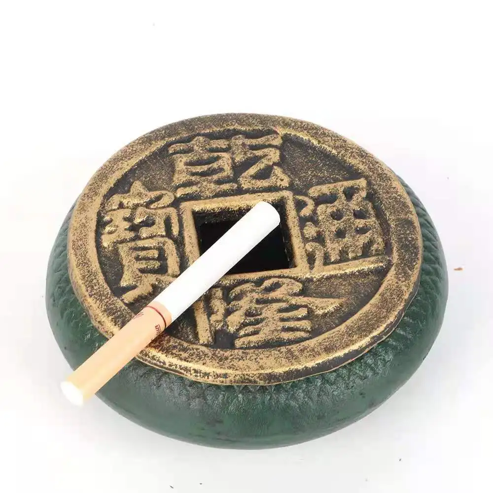 

Creative Nostalgic Personality with Lid Storage Tank Home Decoration Retro Cast Iron Ornaments Ancient Coins Ashtray Ashtray