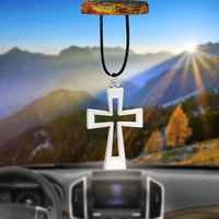 car pendant ornaments jesus crucifix cross ring charms rearview mirror decoration hanging auto interior decor accessories gifts
