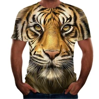 summer spring big tall mens new loose short sleeve animal tiger head t shirt polyester custom