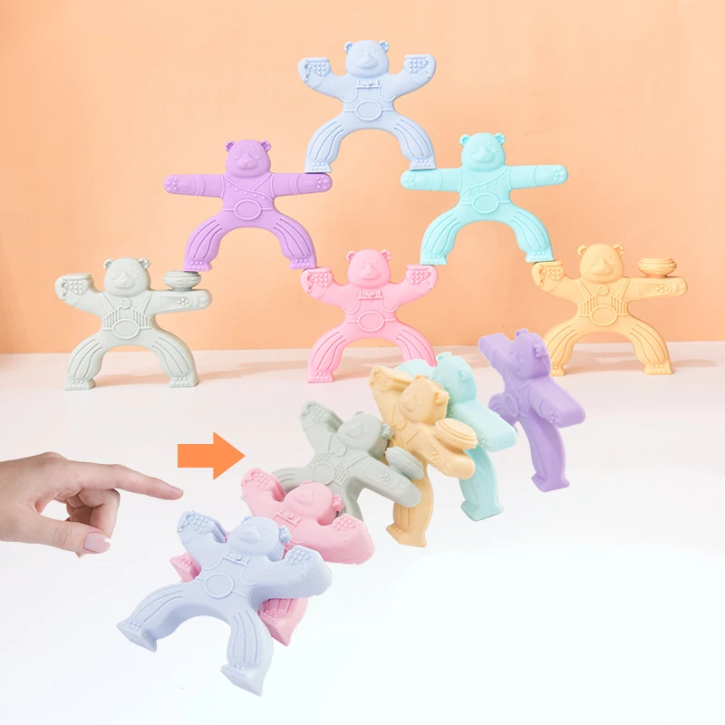 

Детский развивающий силиконовый конструктор в форме медведя