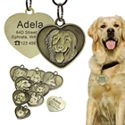 Именная табличка в форме сердца с гравировкой, идентификационная табличка для собак и кошек, подходит для Ярлыки в форме кота, на заказ