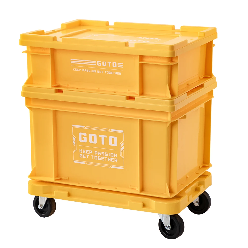 

GOTO S L Storage Box Household Movable Cart Trolley With Wheel Side Table Car Truck Organizer Crate Camping Supply Container