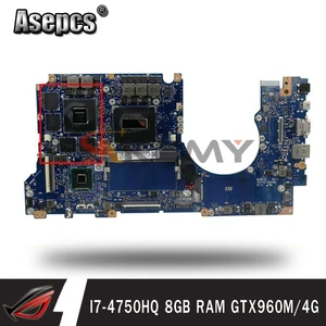 g501jw 8gb ram gtx960m4g i7 4750hq cpu motherboard for asus rog n501jw ux501j g501j ux50jw fx60j laptop mainboard tested ok free global shipping