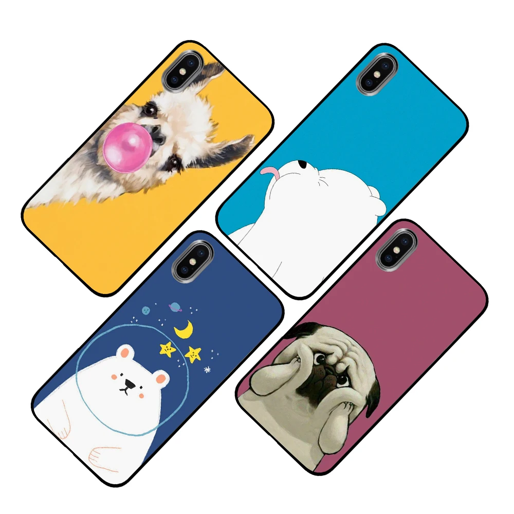 Bubble Gum cute pig Black TPU для iPhone 5 5S SE 6 6s 7 8 Plus X XS Max XR чехлы телефонов | Мобильные телефоны и