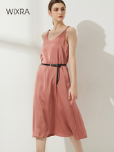 Wixra-vestidos de satén para mujer...