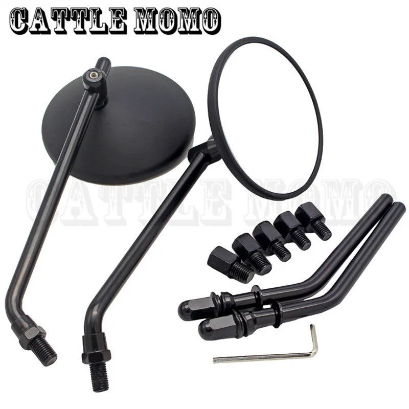 Мотоциклетные круглые выпуклые зеркала заднего вида в стиле ретро для Harley 883 1200