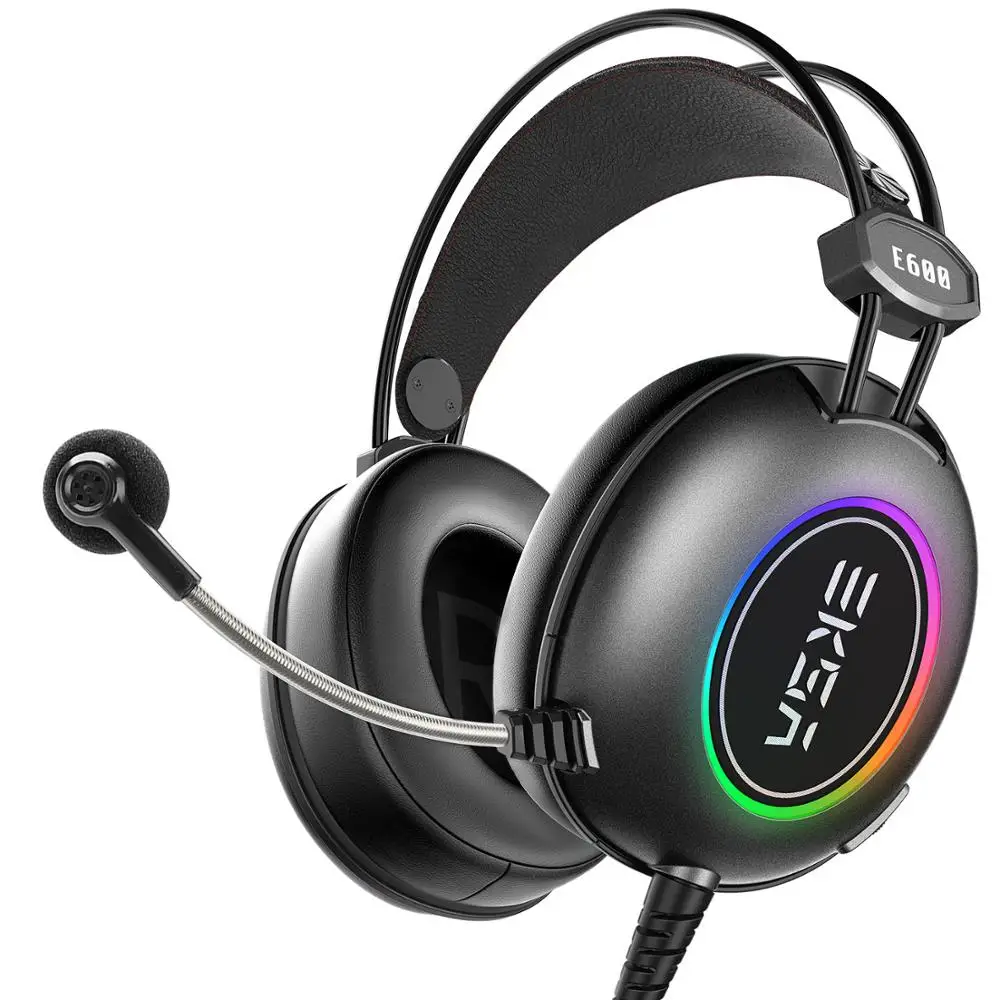 EKSA Virtual 7 1 Игровые наушники 50 мм неодимовый драйвер с шумоподавлением Микрофон RGB