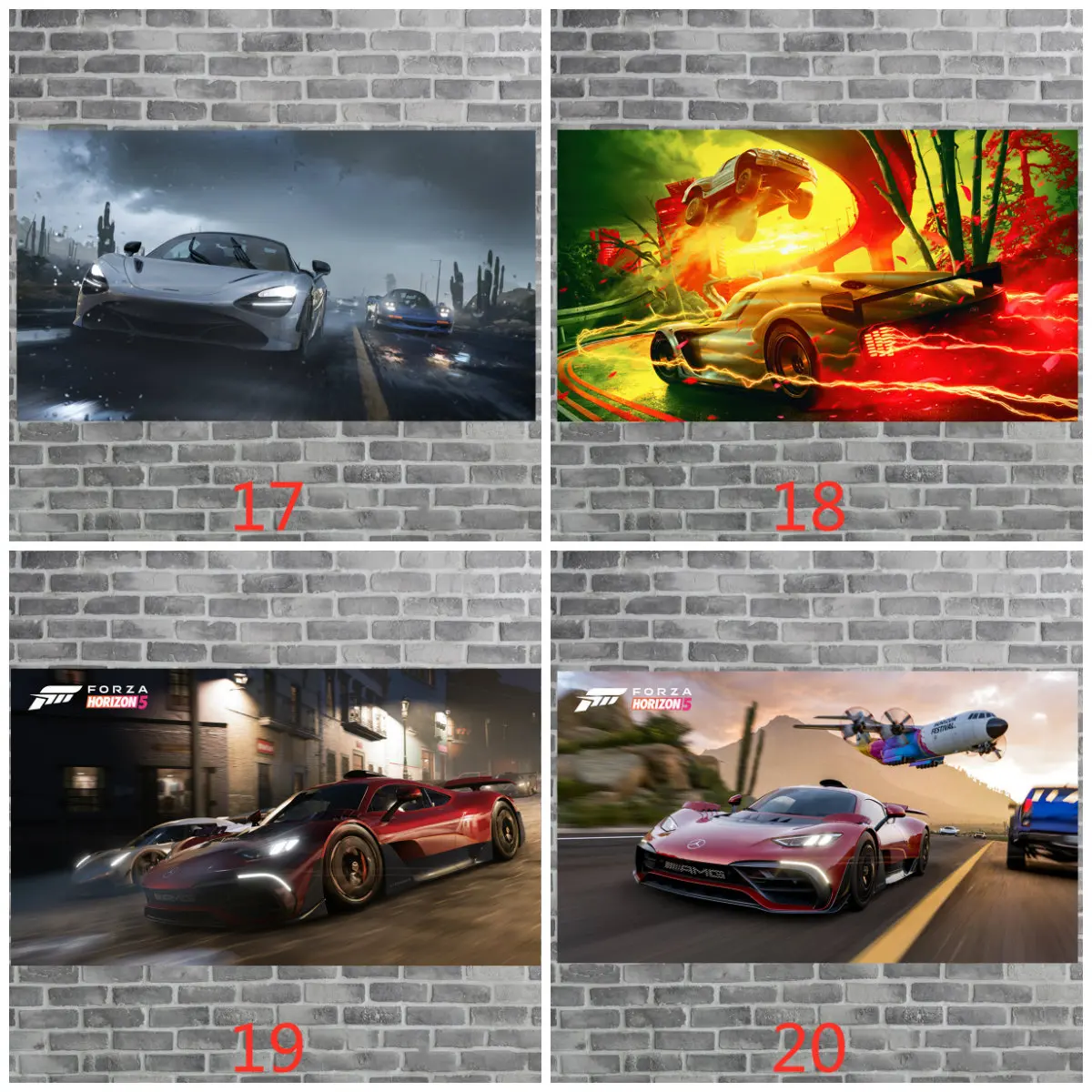 Игровой постер Forza Horizon 5 подвесная картина гоночный спортивный автомобиль холст