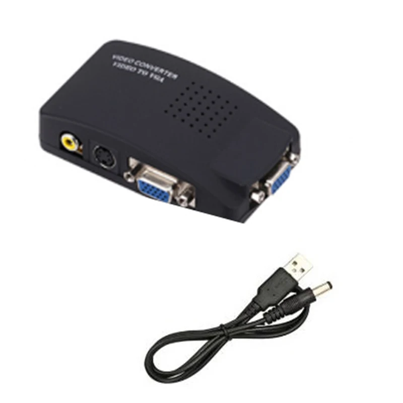 

AV to VGA Adapter RCA VGA Converter PC RCA Composite S-Video AV Input to PC VGA LCD Output Converter Switch Box