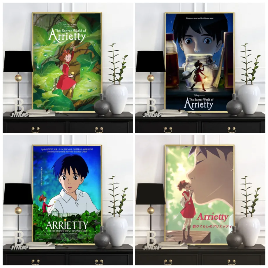 

Japan Anime Posters and Prints Arrietty Movie Hayao Miyazaki Canvas Painting Wall Art Pictures for Girls Kids Room Home Decor