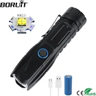 BORUiT масштабируемый супер яркий XHP90 светодиодный тактический фонарик USB Перезаряжаемый внешний аккумулятор фонарь для кемпинга 26650 батарея