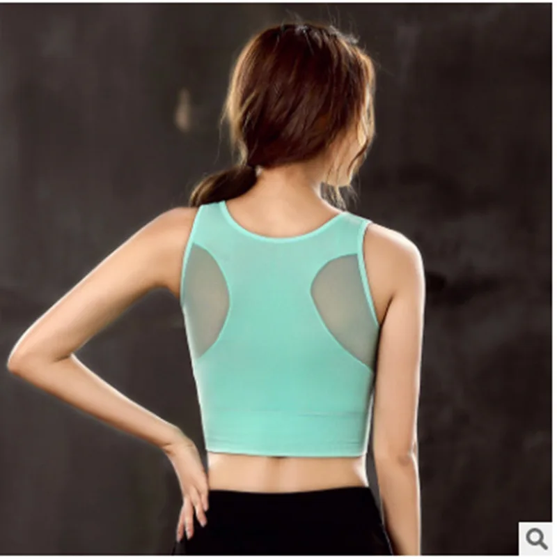 Women Sports Bras Fast Dry Elastic Shockproof Padded Gym Running Bra Mesh back stitching Fitness Yoga Sport breathable Tops Vest | Спорт и