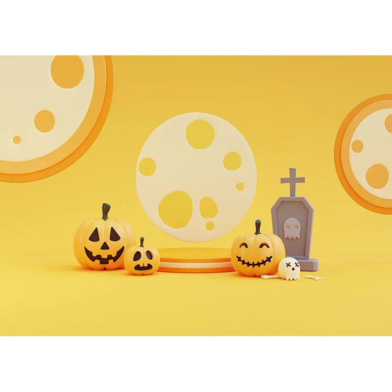 Хэллоуин фон Тыква фонарь замок в лесу Луна надгробие Детская фотография для