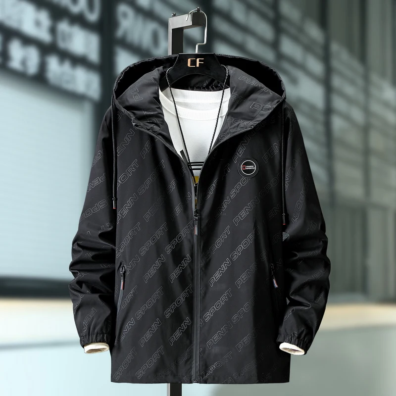 

Мужская осенняя куртка с капюшоном, размеры 7XL, 8XL, 9XL, 10xl