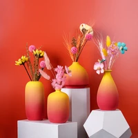ceramics vase matte hit the color vase modern home office decor of creative floral composition dried flower living room ornament