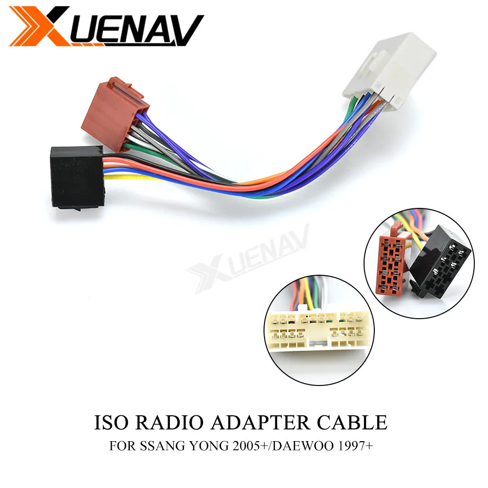 Кабель-переходник для радиоприемника Xuenav 12-005 ISO FOR-SSANG YONG 2005 + DAEWOO 1997 разъем жгута