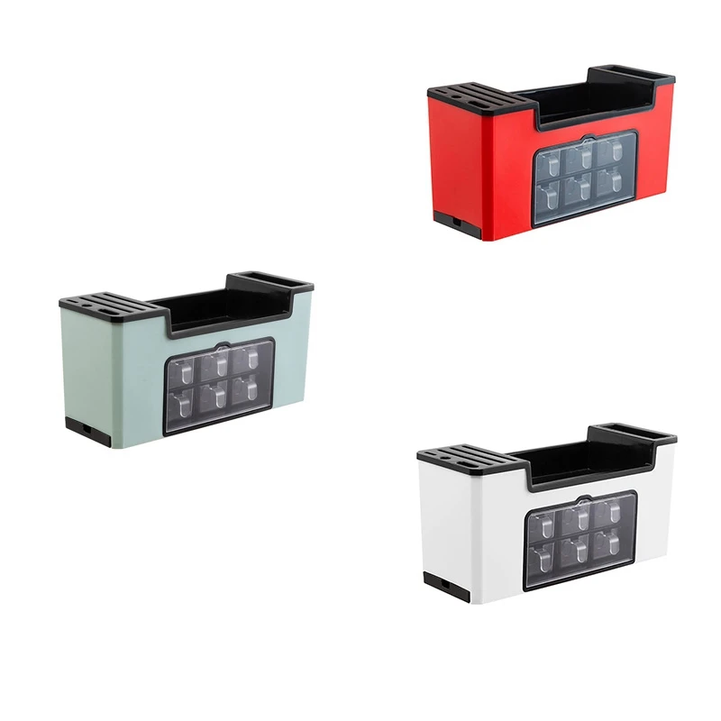 

Kitchen Supplies Organizer Rack Multi-Function Spice Storage Box Condiment Bottle Storage Rack Knife Holder Shelf-ABUX