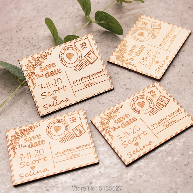 Деревенский сохранить дату даты магнит дерево открытка |Сувениры для вечеринок| |