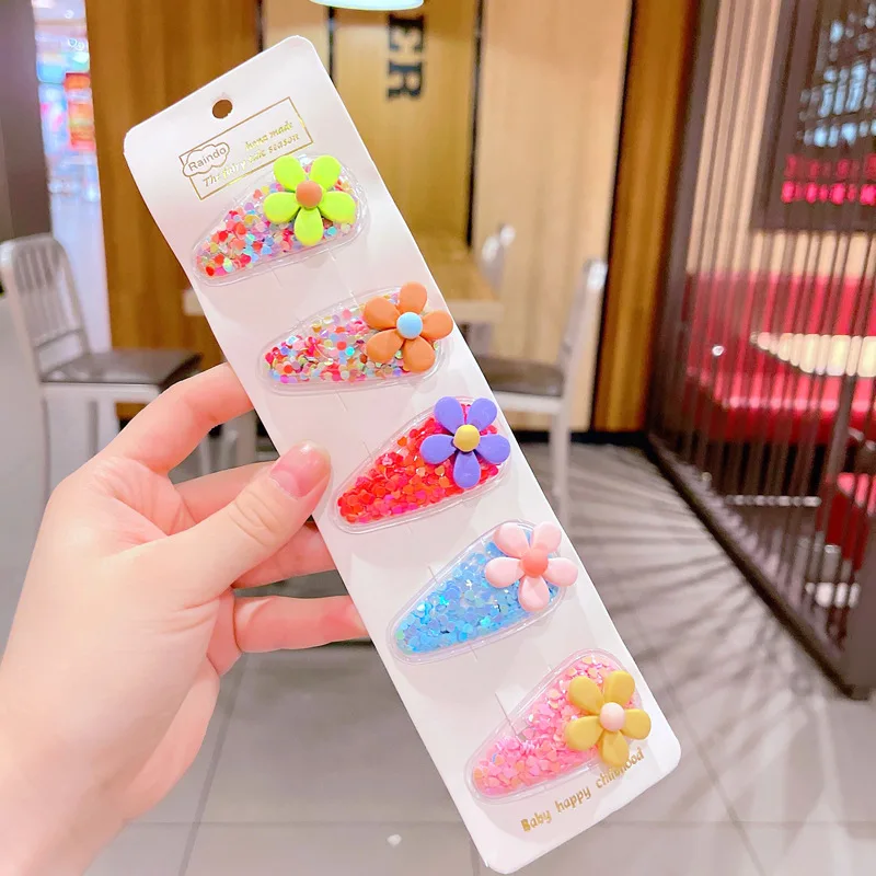 

5PCS/Set New Girls Cute Cloth Flower Fruit Hairpin Kid Sweet Hair Decorate Clips Barrettes Headband Fashion Hair Pin Accessories