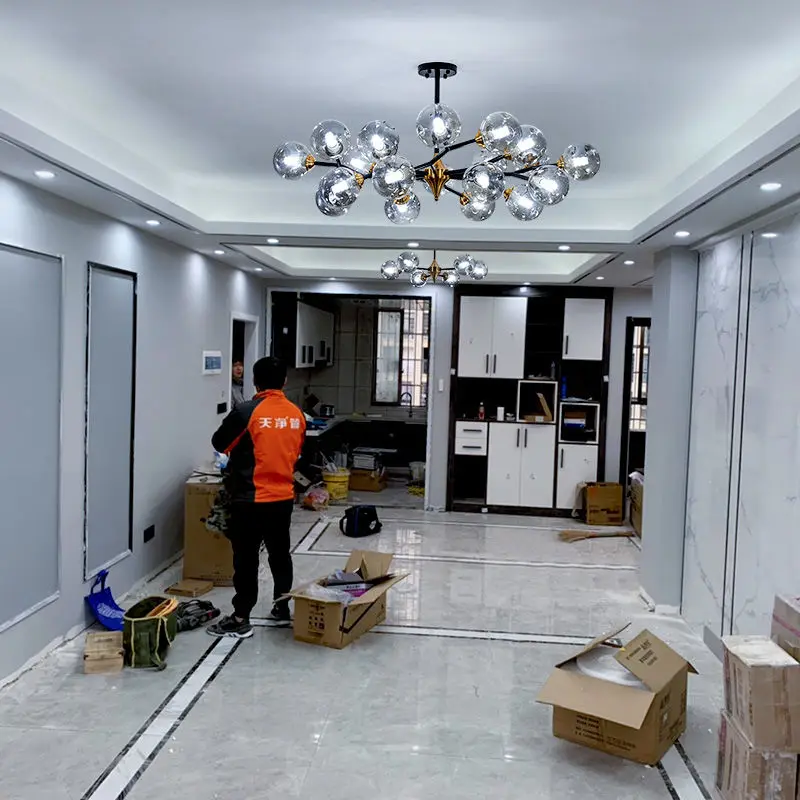 

Nordic Glass Pendant Lights Restaurant Modern Hanging Lamp Bar Industrial Gold Living Room Decor Iron Glass Shade Decor Fixtures