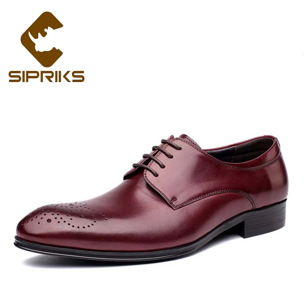 Роскошная обувь для мужчин sipriks брендовая мужская бордовая кожаная модельная