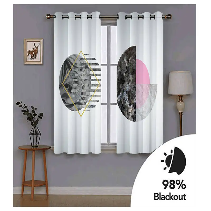 Штора Блэкаут 3D Современное украшение для дома стереоскопический черный рисунок