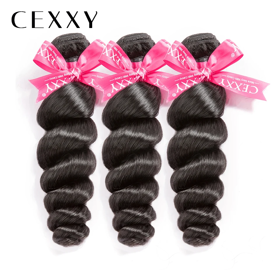 [CEXXY] OneCut Hair Loose Wave 8"-30 Inch P Brazilian Virgin Hair Natural Color Human Virgin Hair Bundles 1/3/4 Pcs Bundles